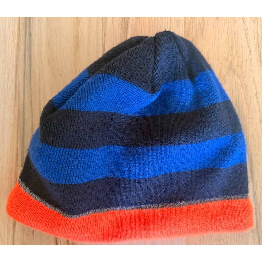C9 by Champion Youth Striped Beanie Knit Hat Neon Orange Blue Black One Size